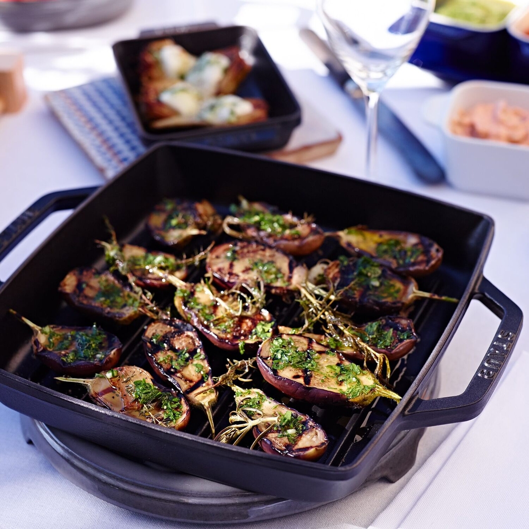 Staub Square Grill Pan Cast Iron 28 cm Black - Staub - 3272340022272