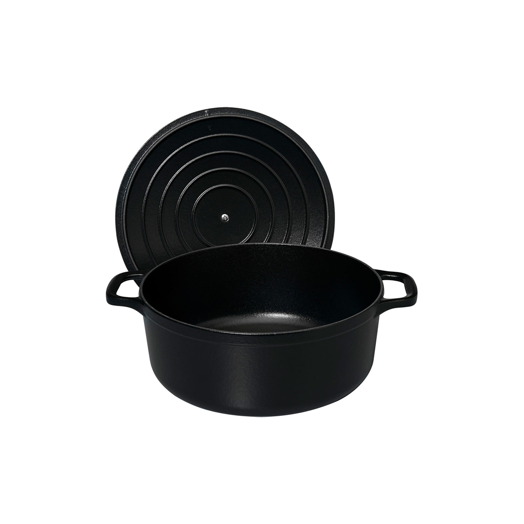 Round casserole 20cm, black, enamelled cast iron - Chasseur - 3244334720013
