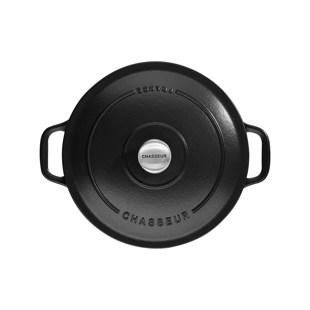 Round casserole 20cm, black, enamelled cast iron - Chasseur - 3244334720013