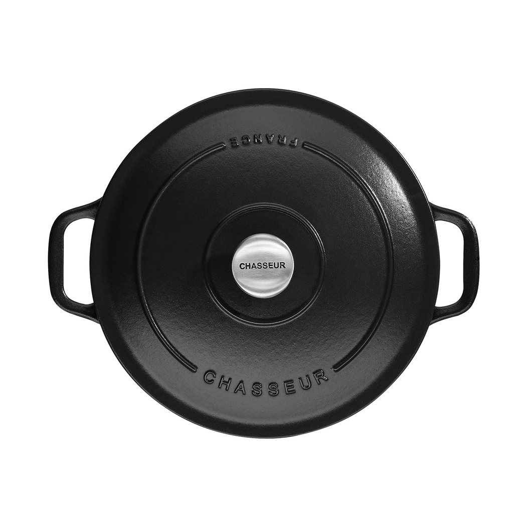 Round casserole 24cm, black, enamelled cast iron - Chasseur - 3244334724011