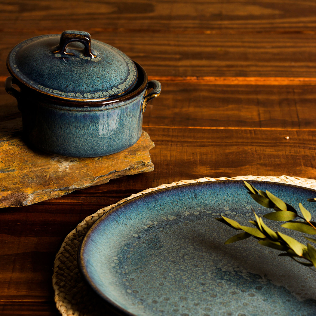 Mini Casserole 12x6cm Organic Stoneware Índico oven and microwave safe - Organic - 5604256028457