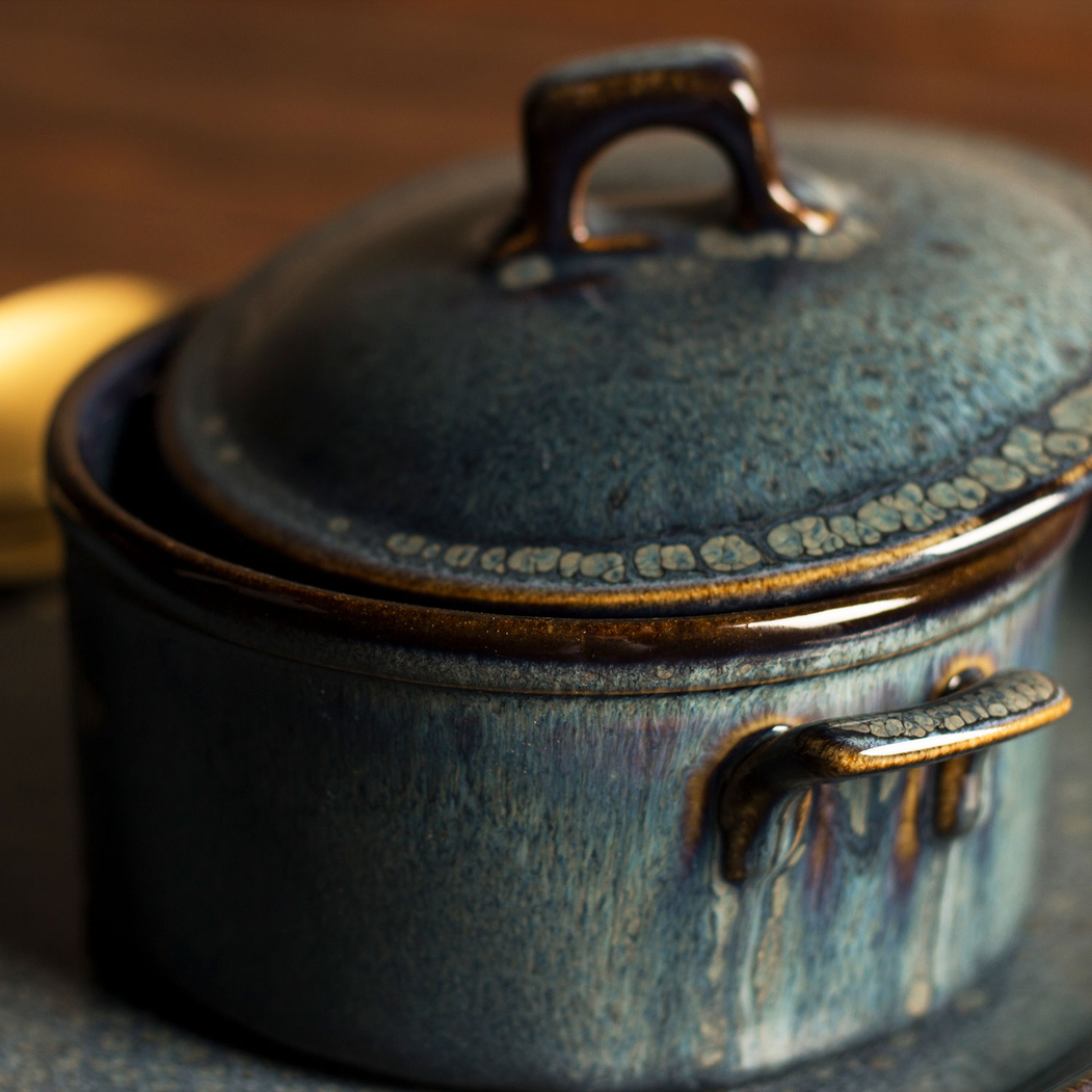Mini Casserole 12x6cm Organic Stoneware Índico oven and microwave safe - Organic - 5604256028457