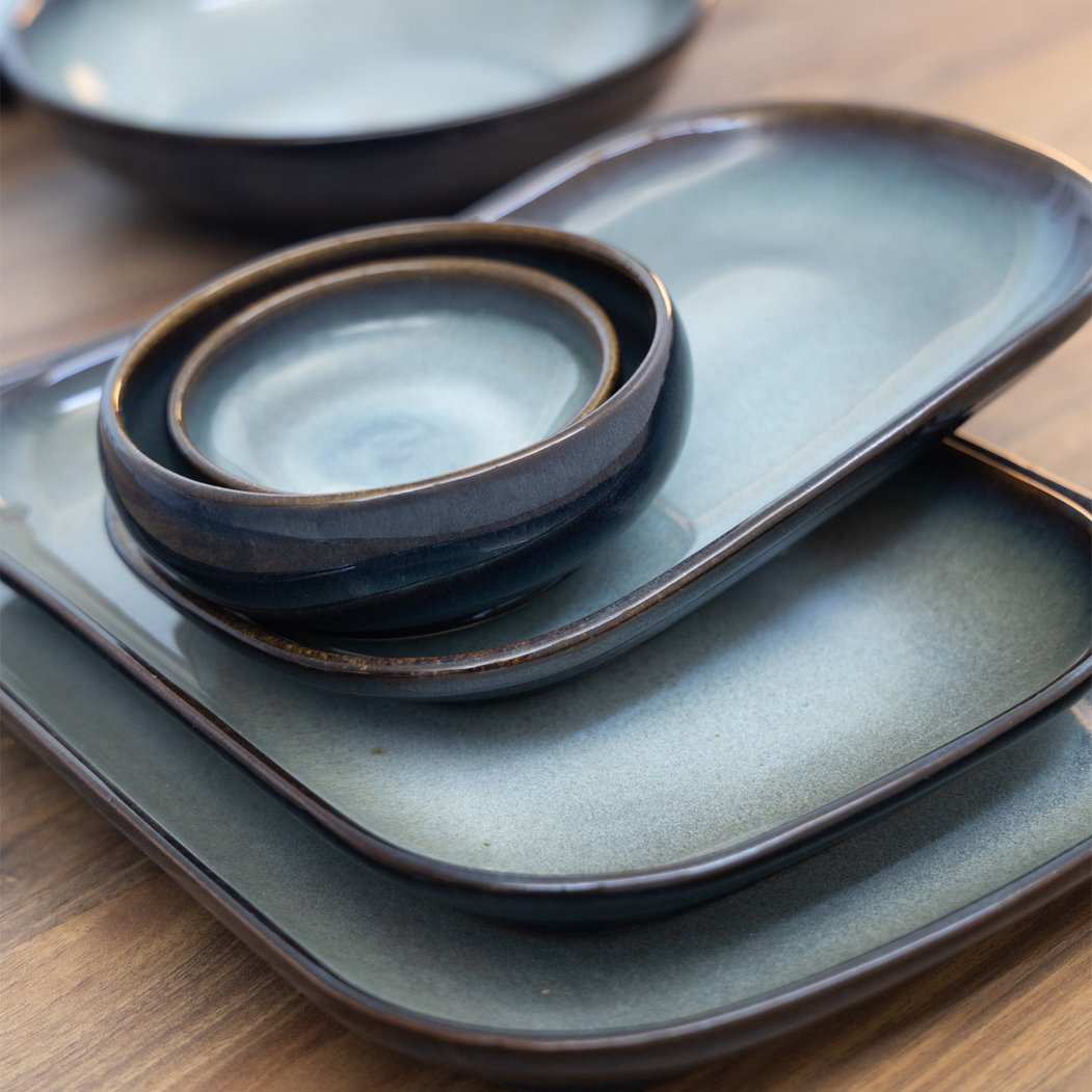 Rectangular Platter 25x17cm, Organic Pacific, Reactive Stoneware - Organic - 5602737102450