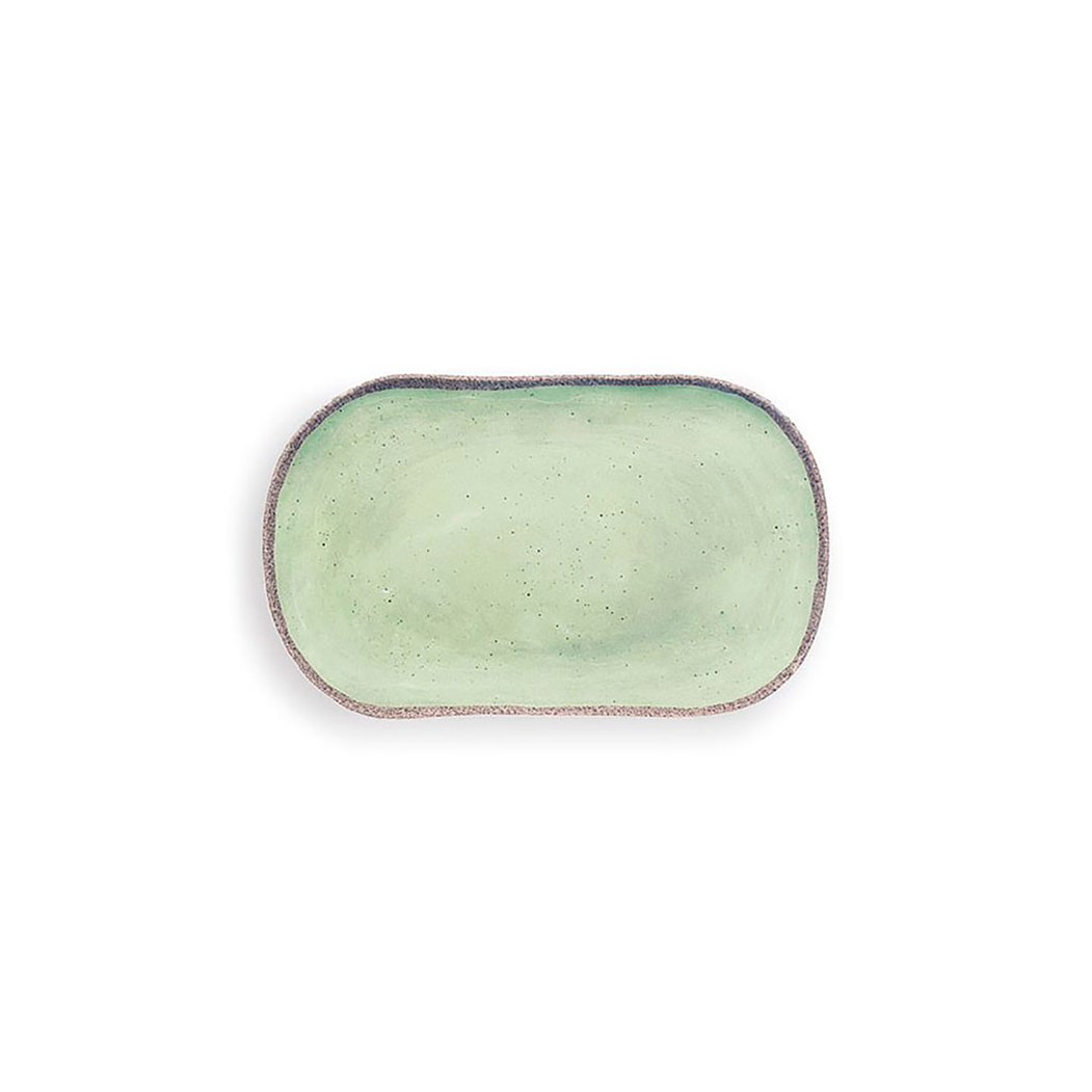 Rectangular Platter measuring 26×15,5cm from Touch Mel Terrae collection, in green melamine