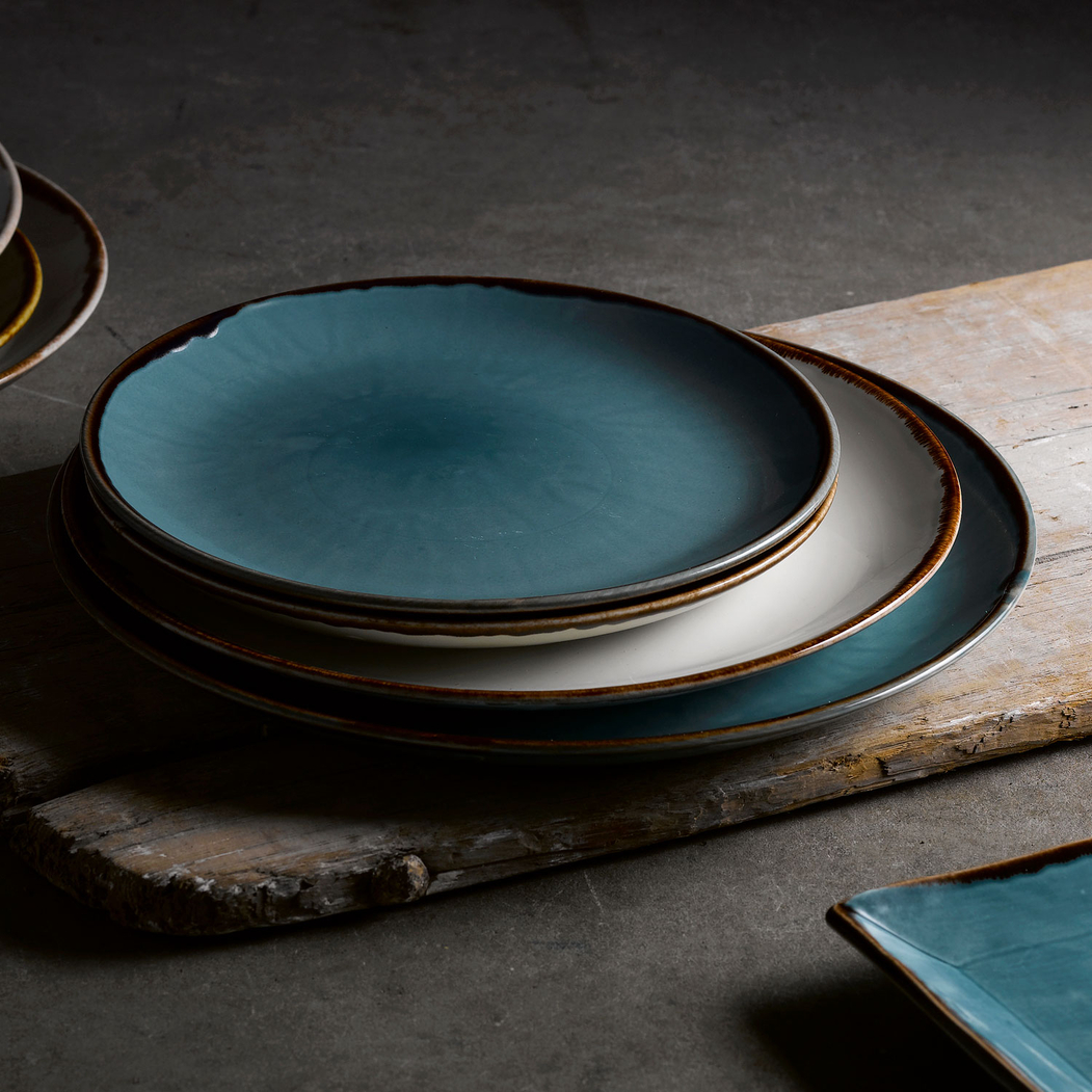 Dinner coupe plate Harvest Blue 29cm - Dudson - 5602737076133