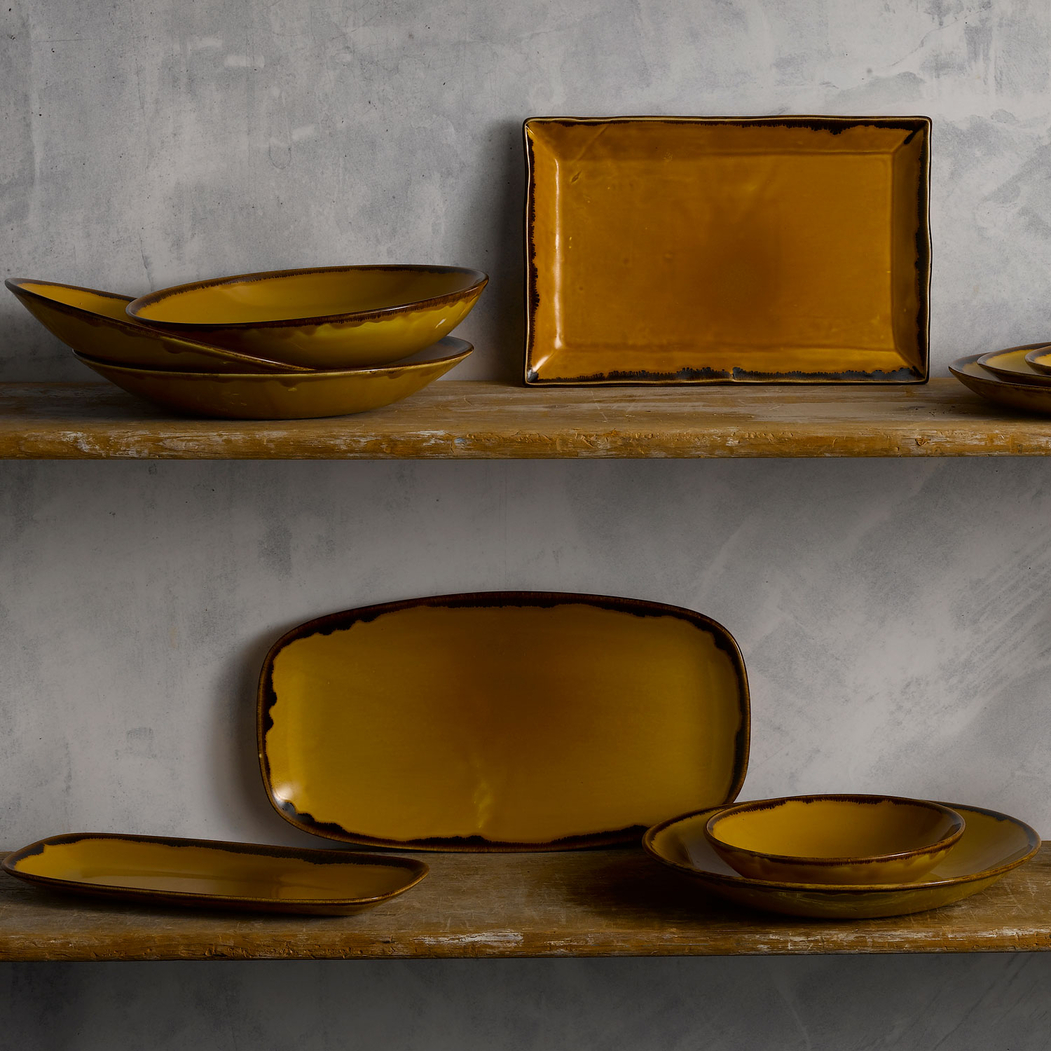 Harvest Mustard deep plate 25cm - Dudson - 5034414452846