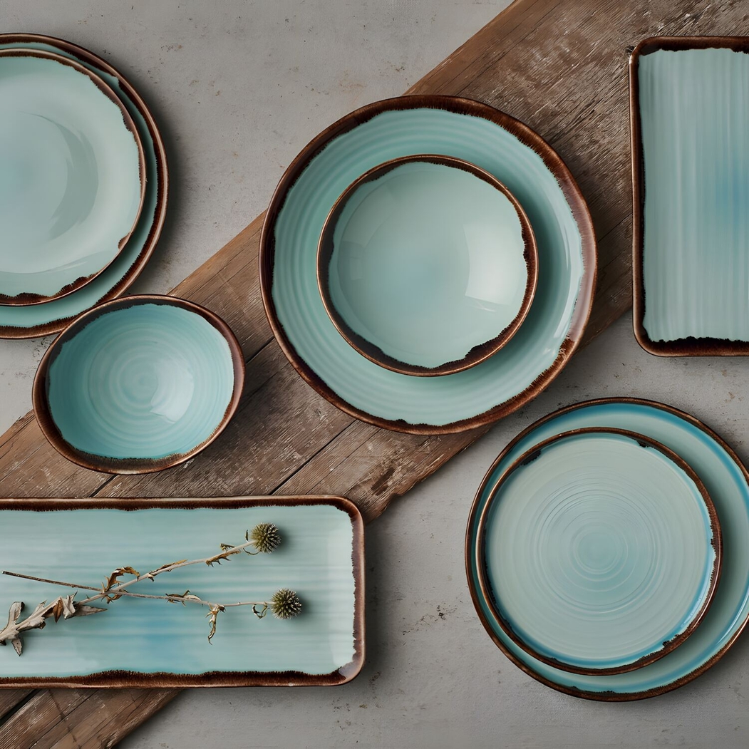 Dudson Harvest Coupe Plate 22 cm Turquoise Vitrified Porcelain - Dudson - 5034414461794