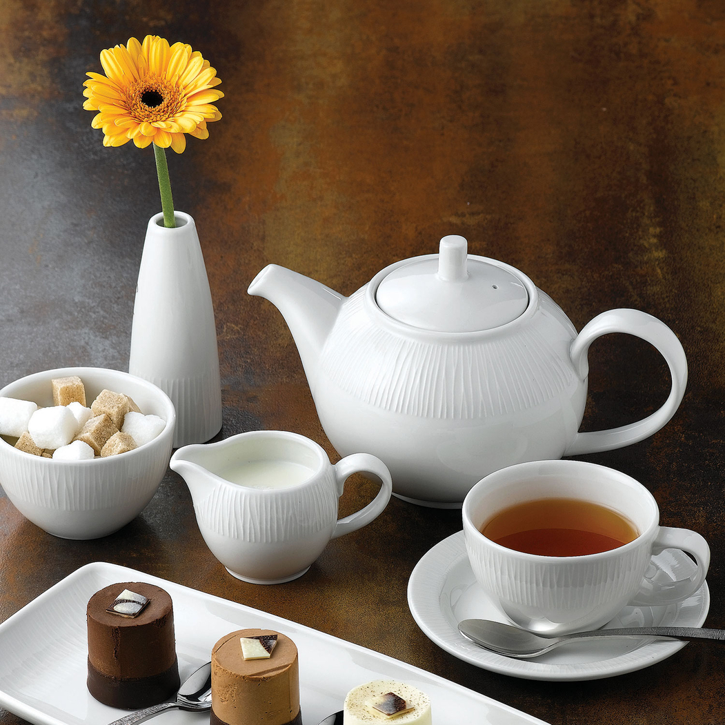 Bule 85 cl, Bamboo White, Porcelana vitrificada - Churchill - 5034414364347