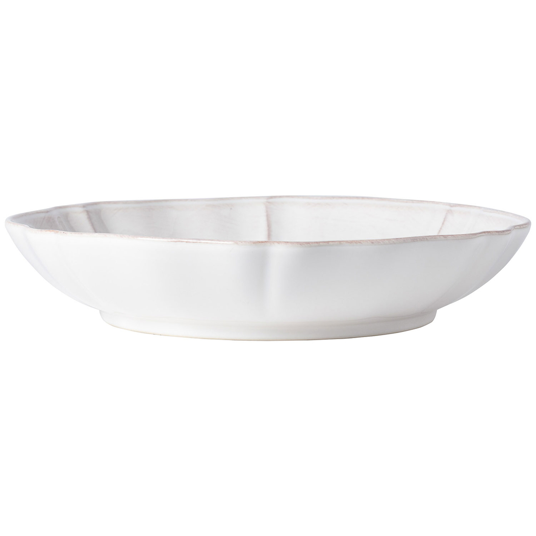 Saladeira Alentejo 34 cm, grés branco com rebordos ondulados pintados à mão - Costa Nova - 5606739911089