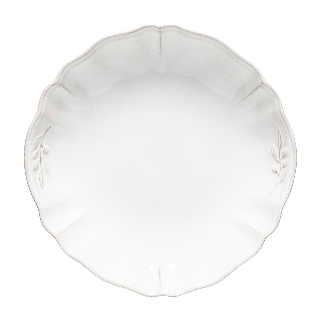 Saladeira Alentejo 34 cm, grés branco com rebordos ondulados pintados à mão - Costa Nova - 5606739911089
