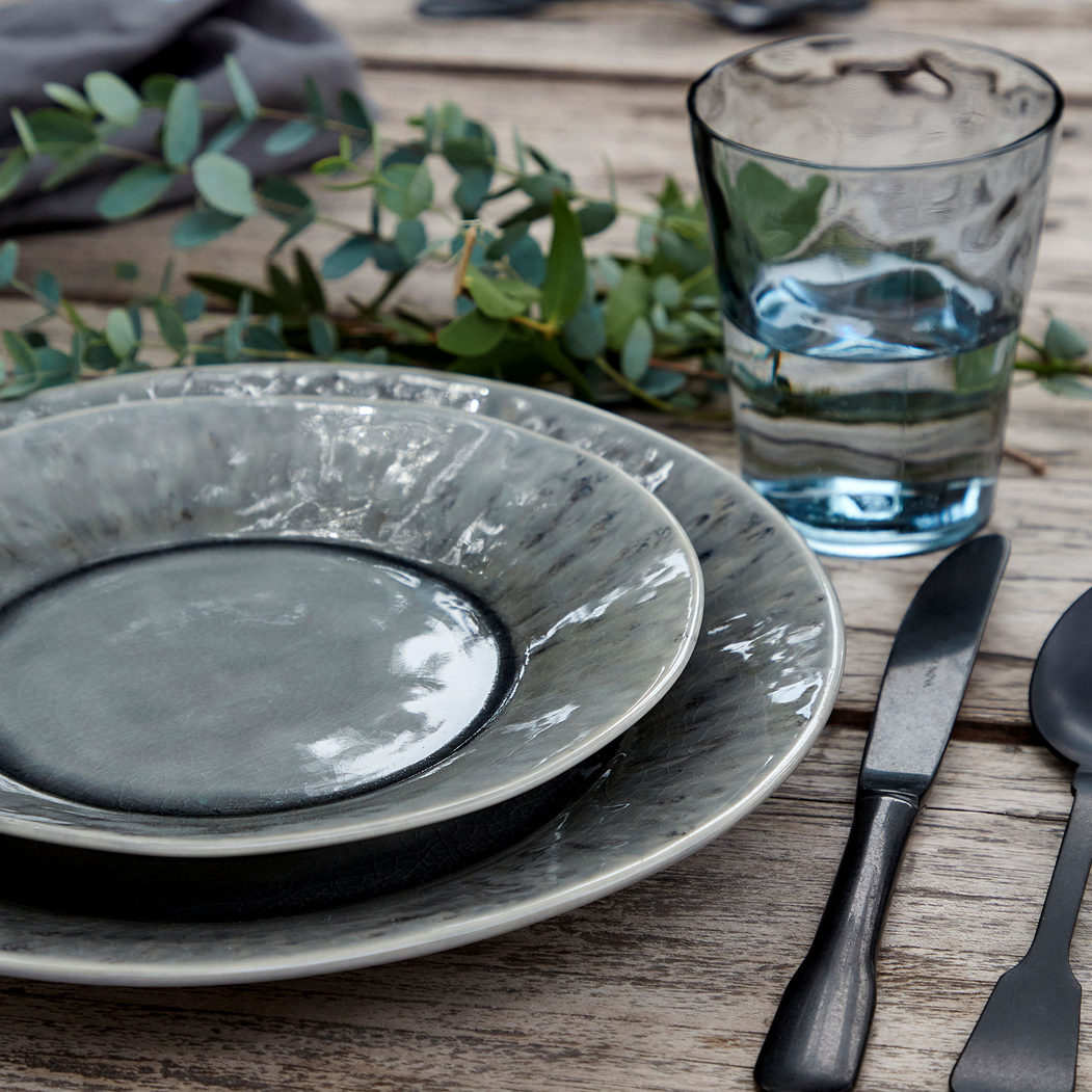 Madeira dinner plate 27.9 cm, grey stoneware with handcrafted crackled finish - Costa Nova - 5606739933104