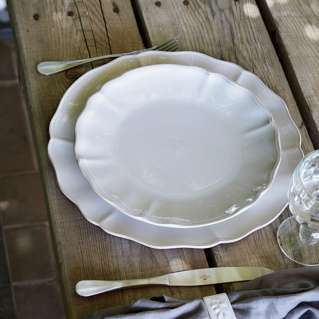 Alentejo dinner plate 30cm, white stoneware with hand-painted wavy rims - Costa Nova - 5606739972226