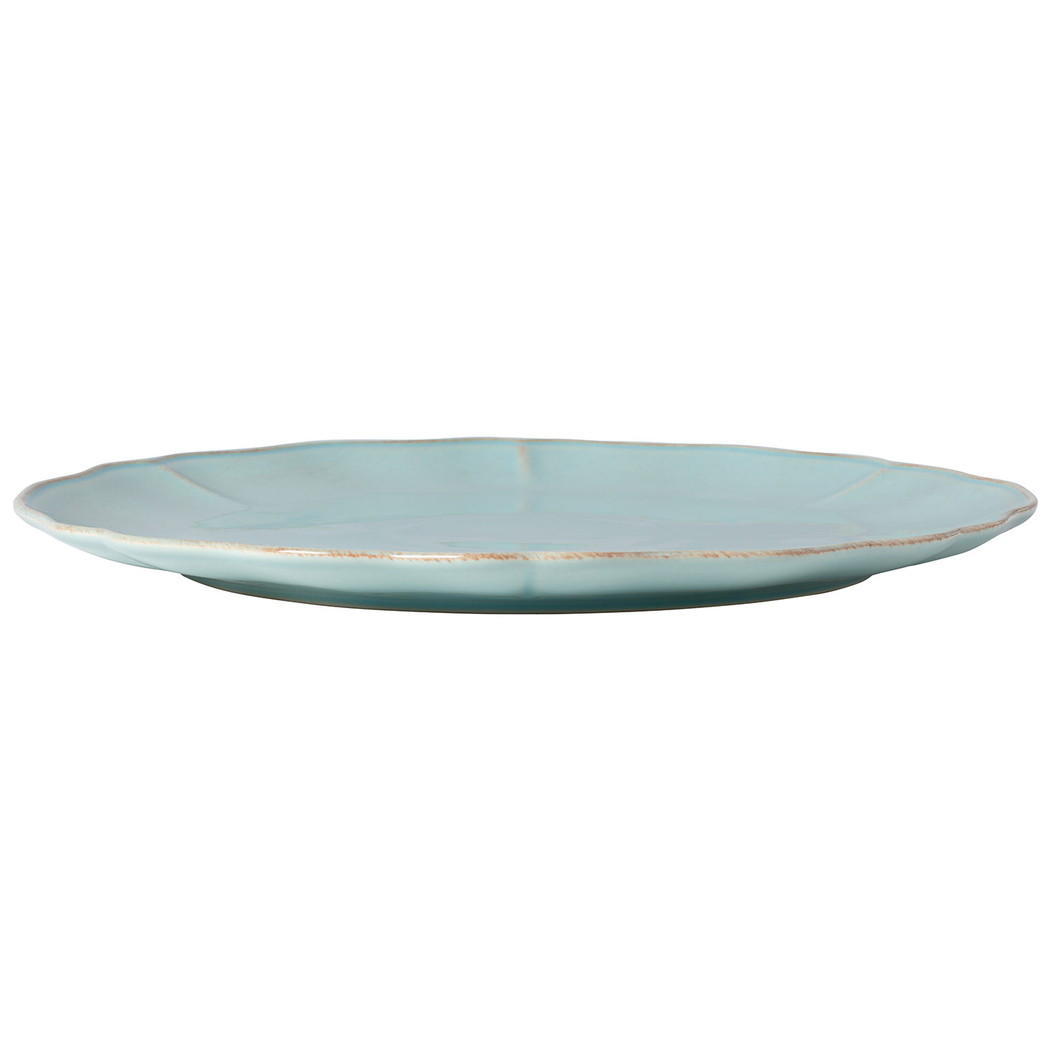Travessa Alentejo 34 cm, grés turquesa com rebordos ondulados pintados à mão - Costa Nova - 5606739930080