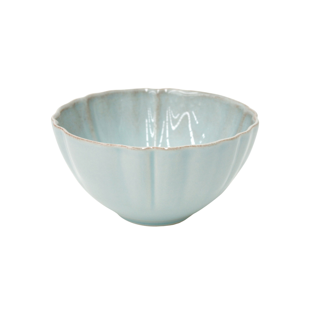 Alentejo soup/cereal bowl 16.2 cm, turquoise stoneware with hand-painted wavy rims - Costa Nova - 5606739919221