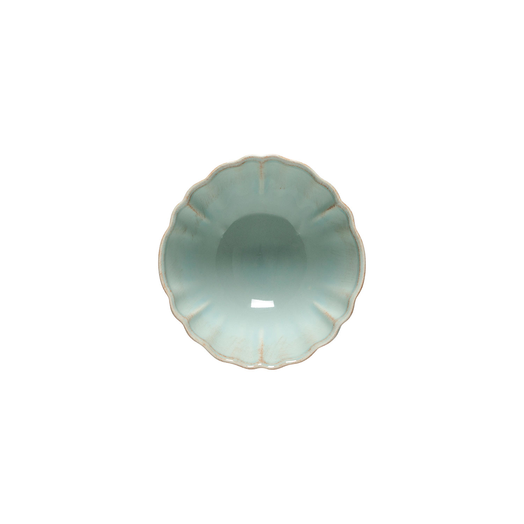 Alentejo soup/cereal bowl 16.2 cm, turquoise stoneware with hand-painted wavy rims - Costa Nova - 5606739919221