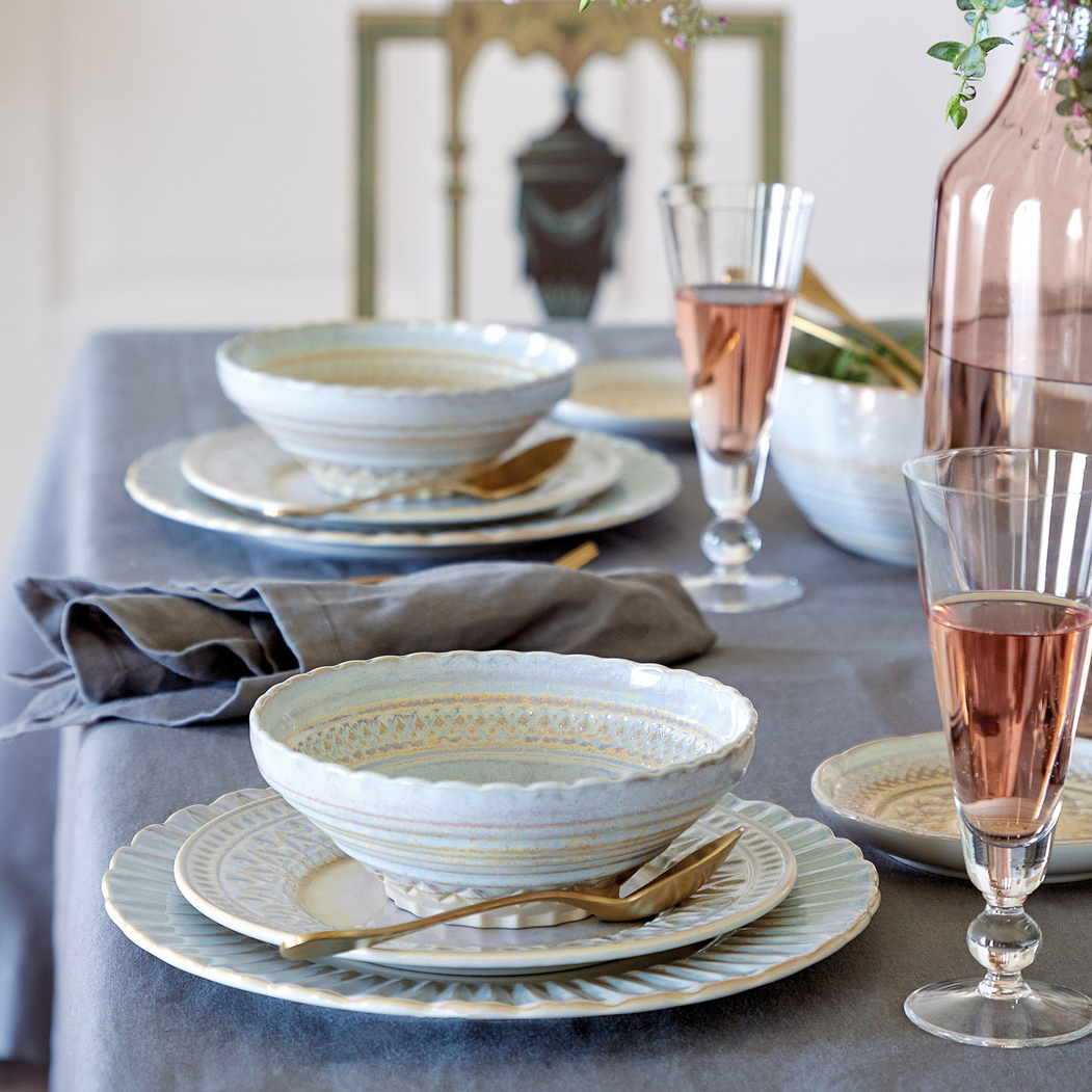 Prato de Jantar Cristal 28cm, grés fino com acabamento artesanal inspirado em cristal - Costa Nova - 5606739936617