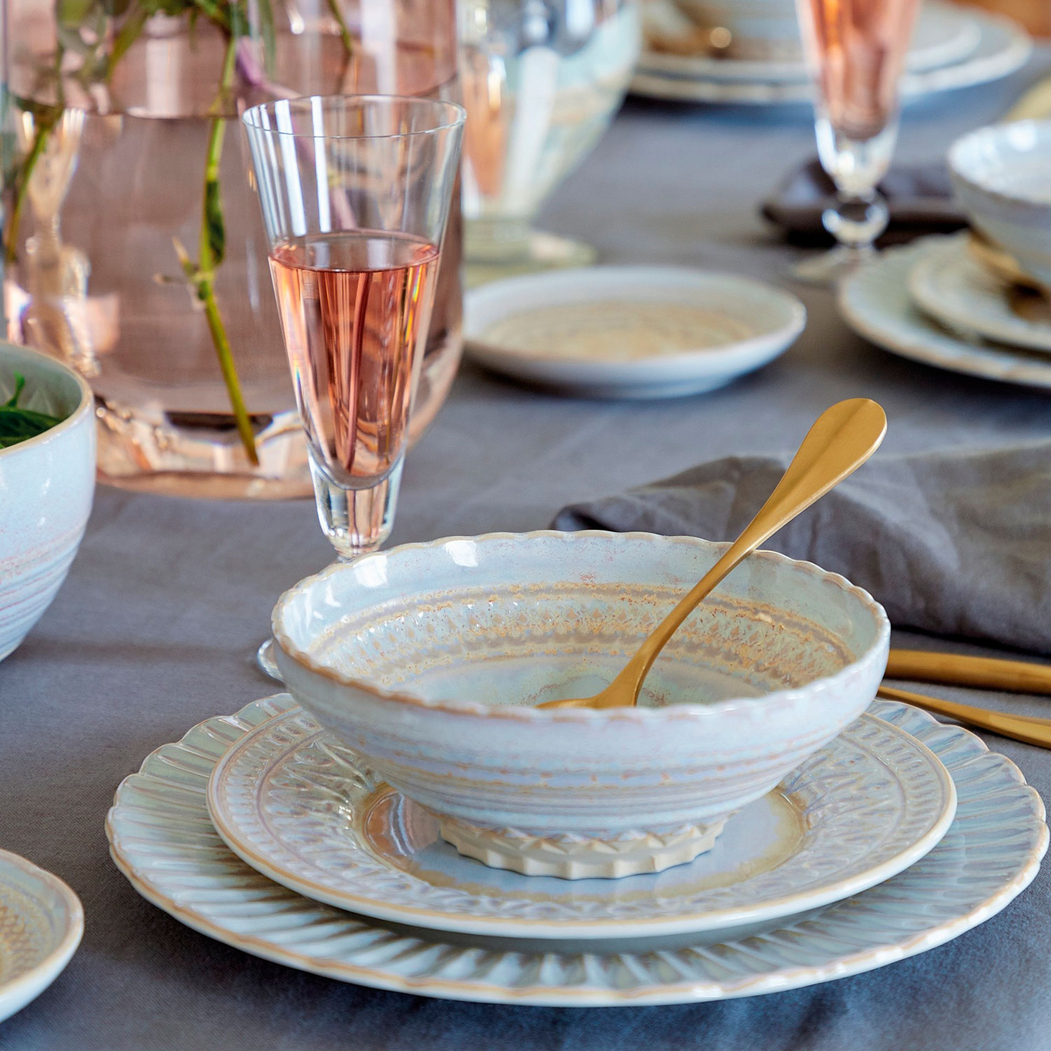 Cristal large soup/cereal Bowl 17.9cm, fine stoneware with handcrafted crystal-inspired finish - Costa Nova - 5606739936648
