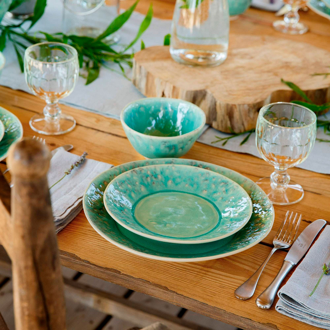Madeira dinner plate 27cm, blue stoneware with handcrafted crackled finish - Costa Nova - 5606739930028
