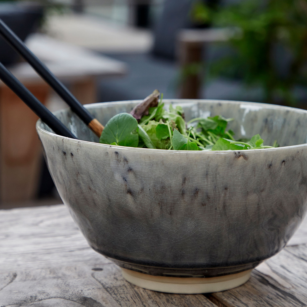 Madeira Serving Bowl 24cm, grey stoneware with handcrafted crackled finish - Costa Nova - 5606739933081
