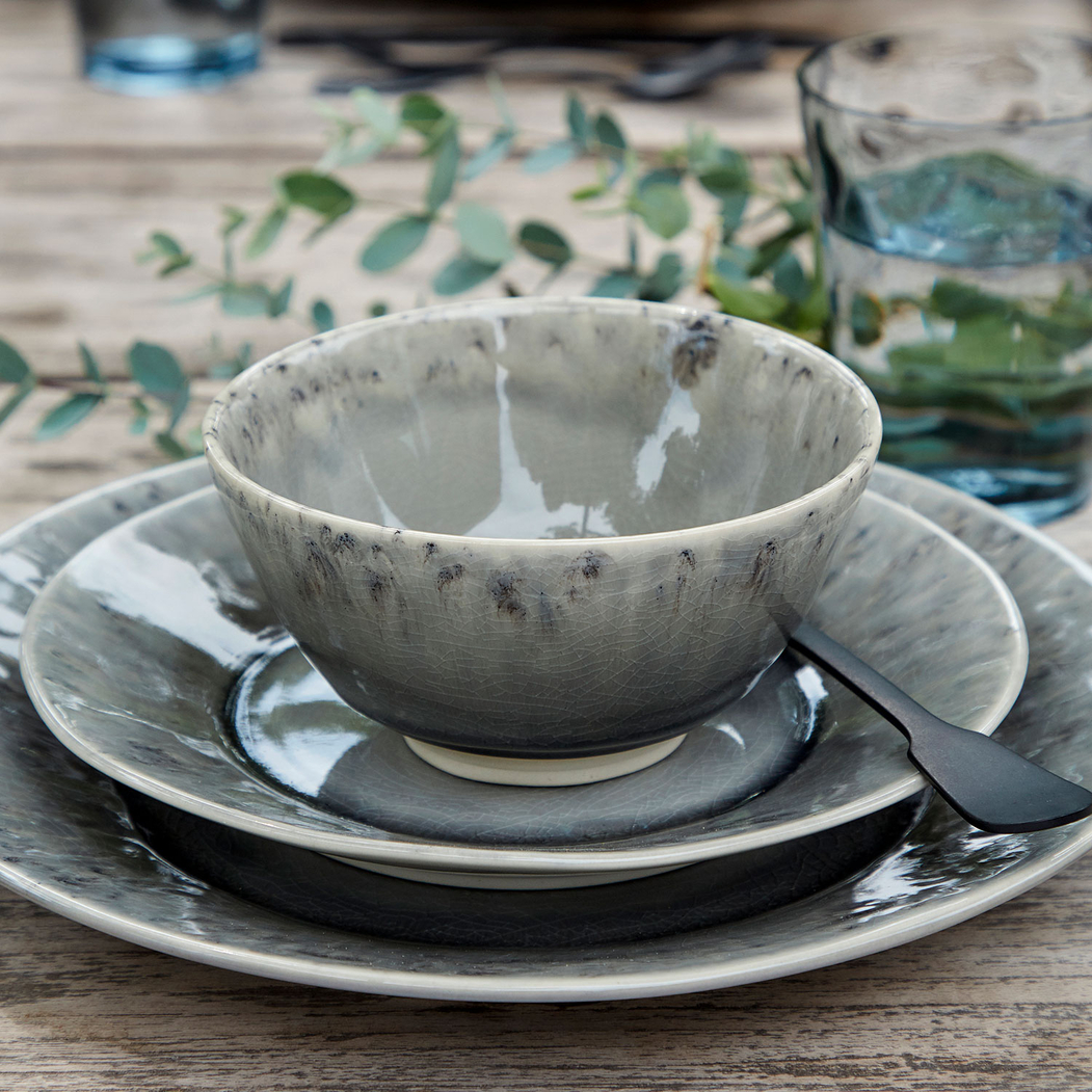 Madeira soup bowl 14cm, grey stoneware with handcrafted crackled finish - Costa Nova - 5606739933098