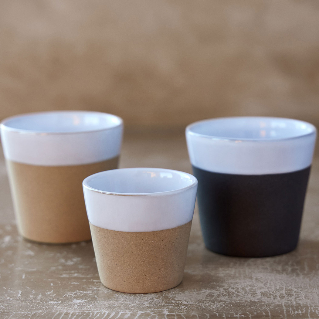 Copo Lungo Grespresso Nature 8 x 7,5 cm, 191 ml, grés reciclado com acabamento artesanal - Costa Nova - 5606739971359