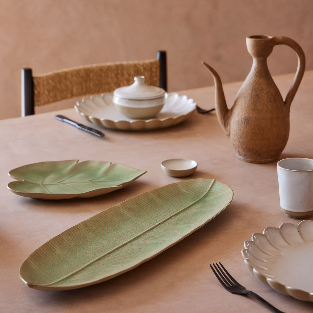 Travessa folha monstera Marrakesh 26,6 x 19,7 cm Eucalyptus Green - Costa Nova - 5606739971953