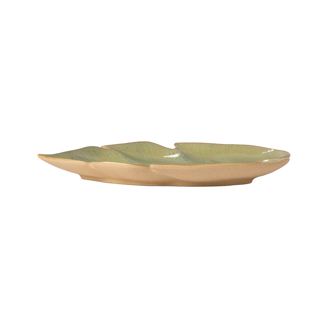 Travessa folha monstera Marrakesh 26,6 x 19,7 cm Eucalyptus Green - Costa Nova - 5606739971953