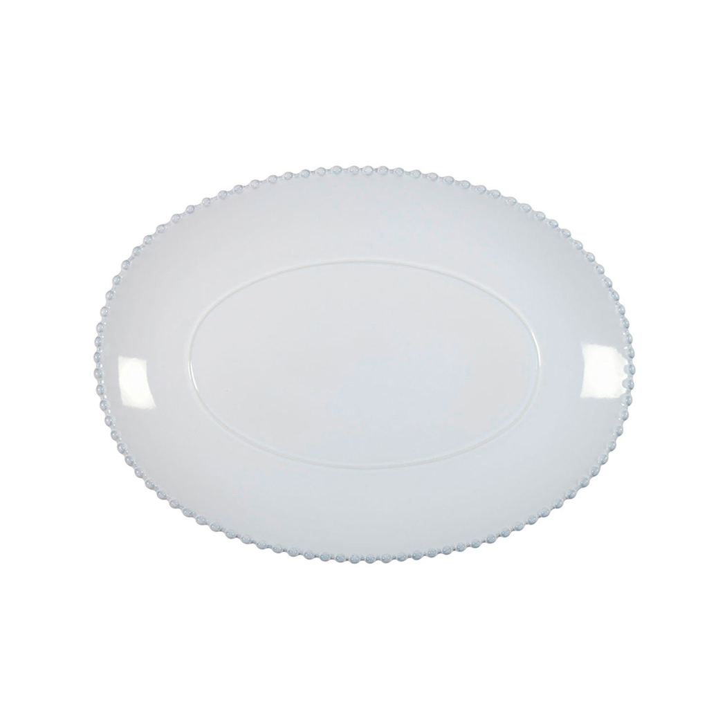 Pearl Oval Platter 40 cm, fine stoneware with handcrafted finish - Costa Nova - 5606739910839