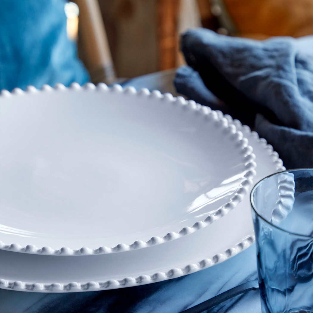 Pearl Dinner Plate 28.4 x 3.2 cm, fine stoneware with handcrafted finish