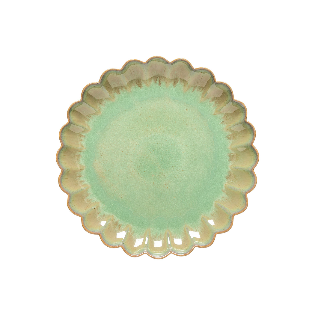 Prato Raso Marrakesh Verde, 28 cm, Porcelana vitrificada