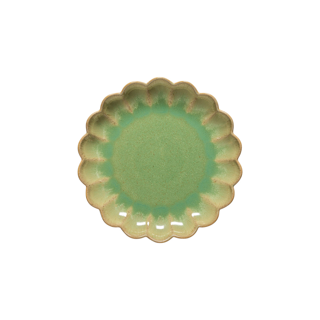 Prato Sobremesa Marrakesh Verde, 22 cm, Porcelana vitrificada