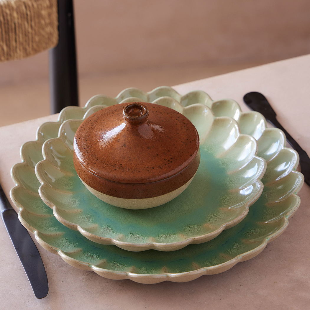 Prato Sobremesa Marrakesh Verde, 22 cm, Porcelana vitrificada - Costa Nova - 5606739971939