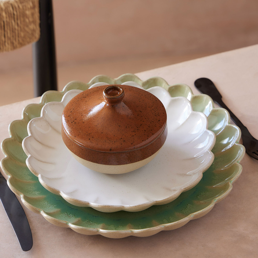 Prato Sobremesa Marrakesh Branco, 22 cm, Porcelana vitrificada - Costa Nova - 5606739972042