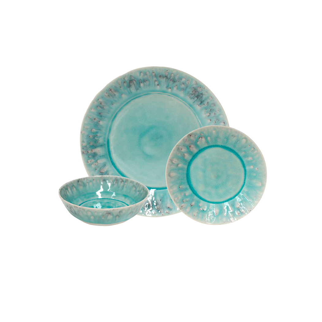 Madeira 12-Piece Dinnerware Set, blue fine stoneware with handcrafted finish - Costa Nova - 5602737107141