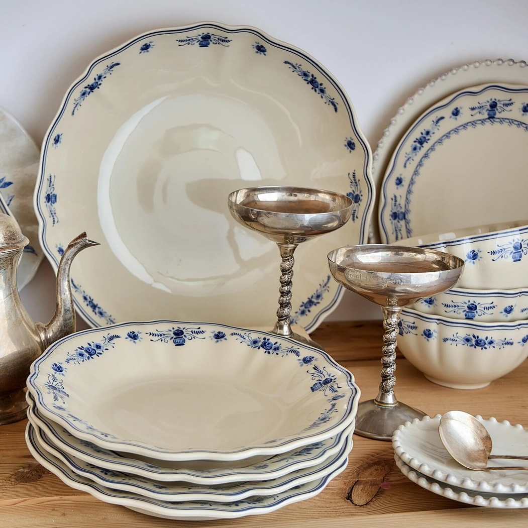 Vila Salad/Fruit Bowl 34 cm Beige-Blue Costa Nova - Costa Nova - 5606739983352