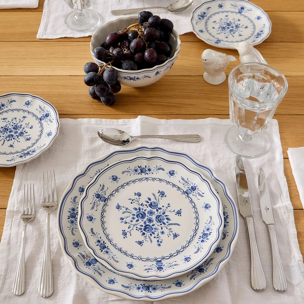 Prato Jantar Vila 27 cm Branco-Azul Costa Nova - Costa Nova - 5606739980320