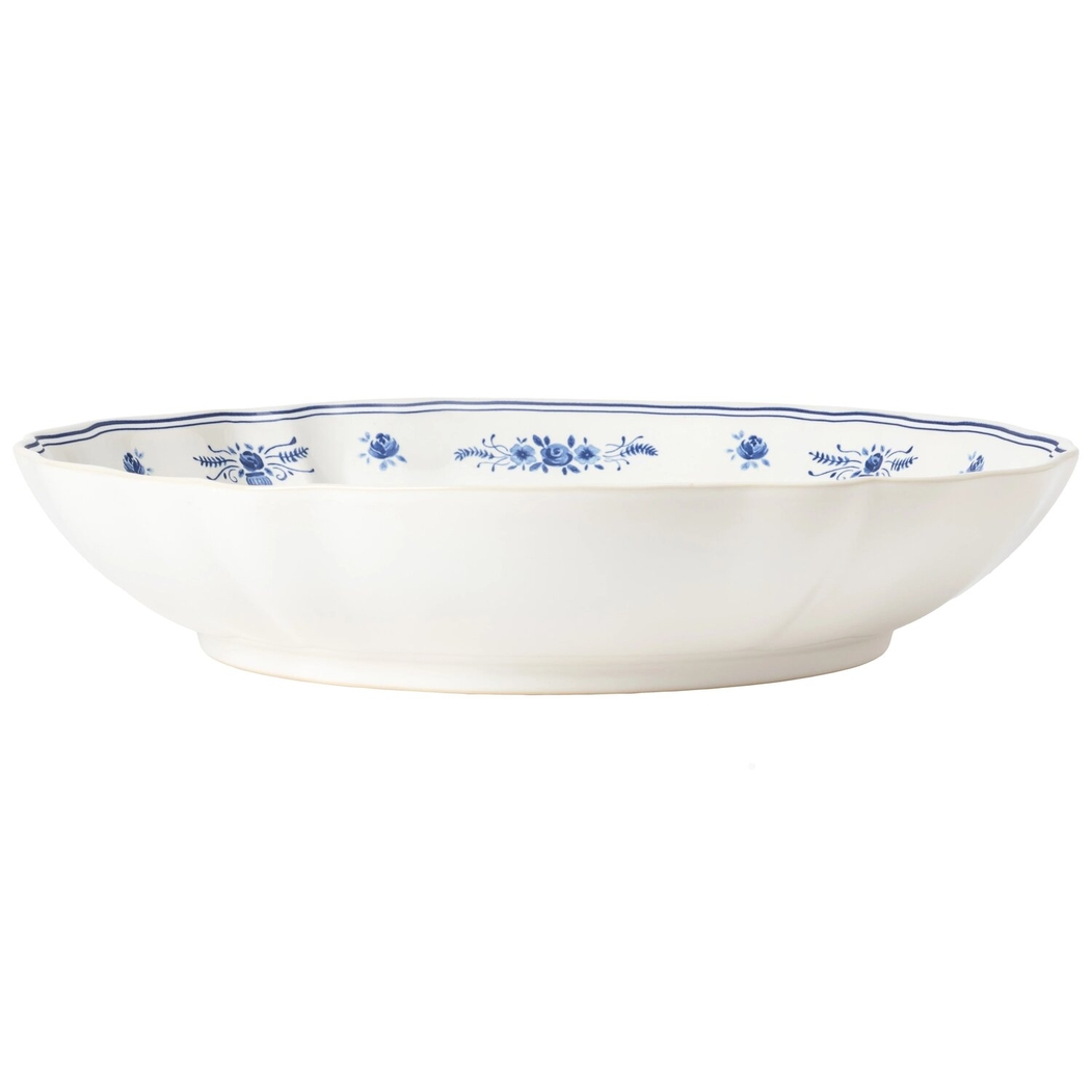 Saladeira/Fruteira Vila 34 cm Branco-Azul Costa Nova - Costa Nova - 5606739983369