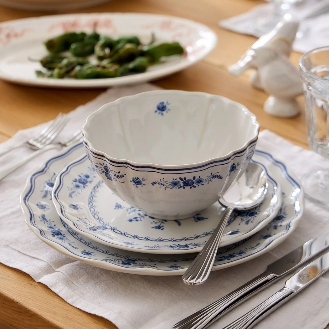 Taça Sopa/Cereais Costa Nova Vila 16 cm Branco-Azul - Costa Nova - 5606739980429