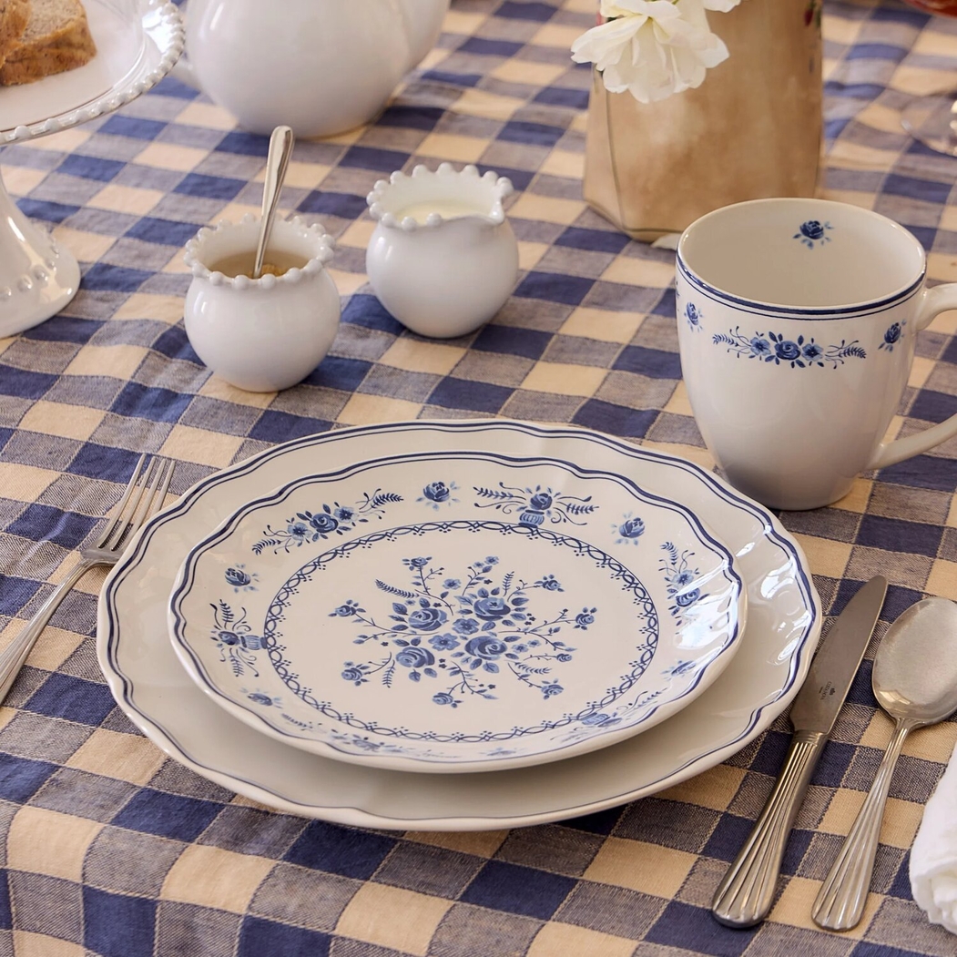 Prato Jantar Vila 27 cm Branco-Azul Costa Nova - Costa Nova - 5606739983277