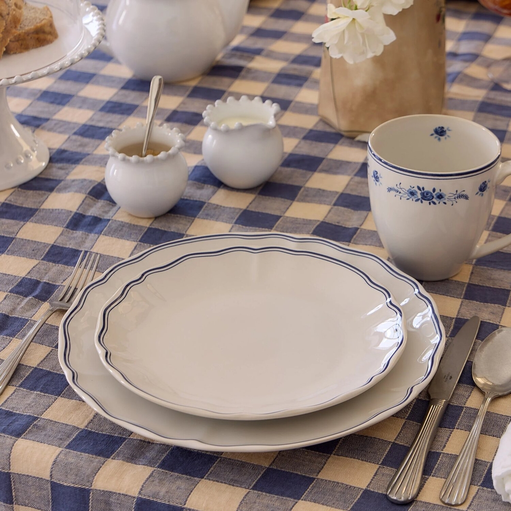 Prato Jantar Vila 27 cm Branco-Azul Costa Nova - Costa Nova - 5606739983277