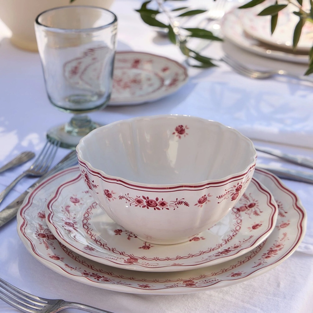 Taça Sopa/Cereais Costa Nova Vila 16 cm Branco-Vermelho - Costa Nova - 5606739980412