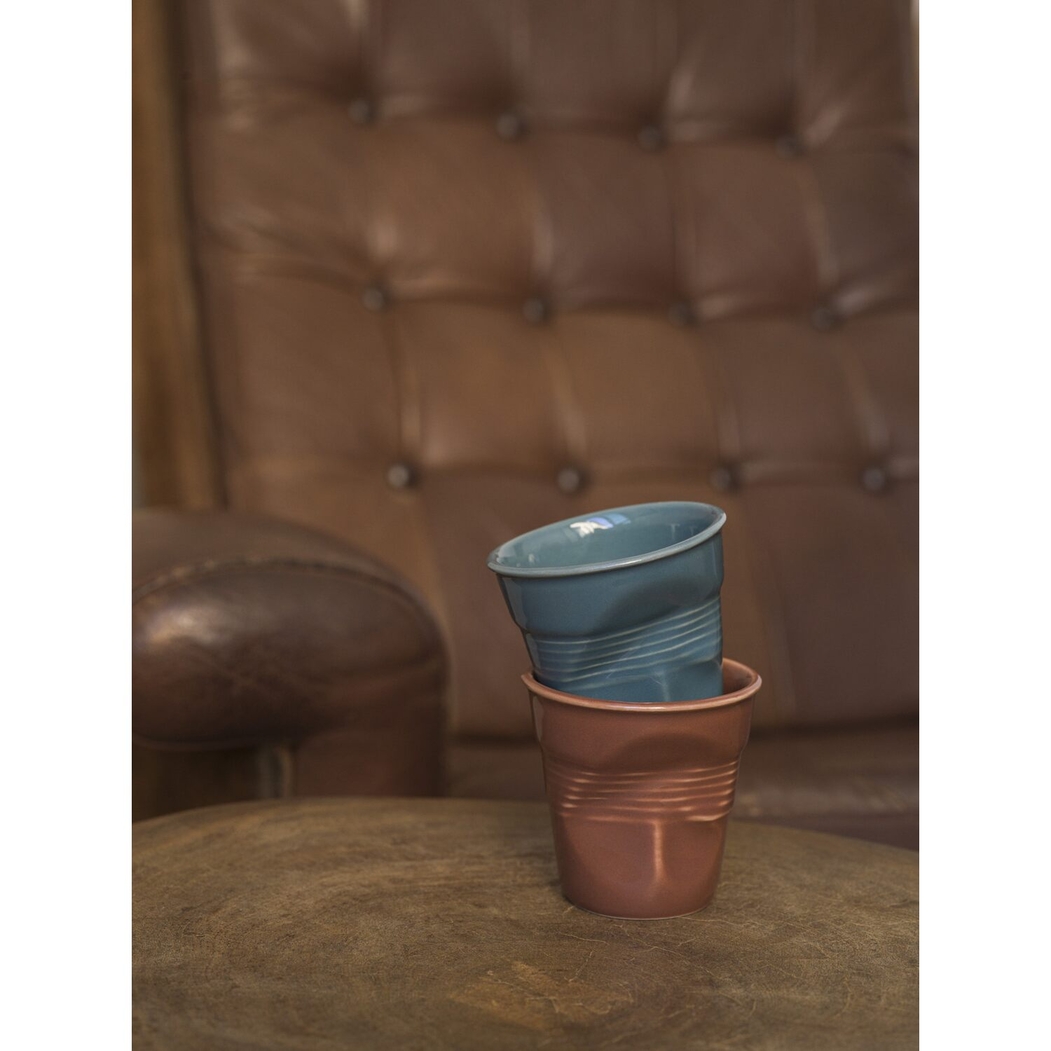 Revol Froissés Espresso Cup 80 ml Abyss Blue Porcelain - Revol - 3198246595705