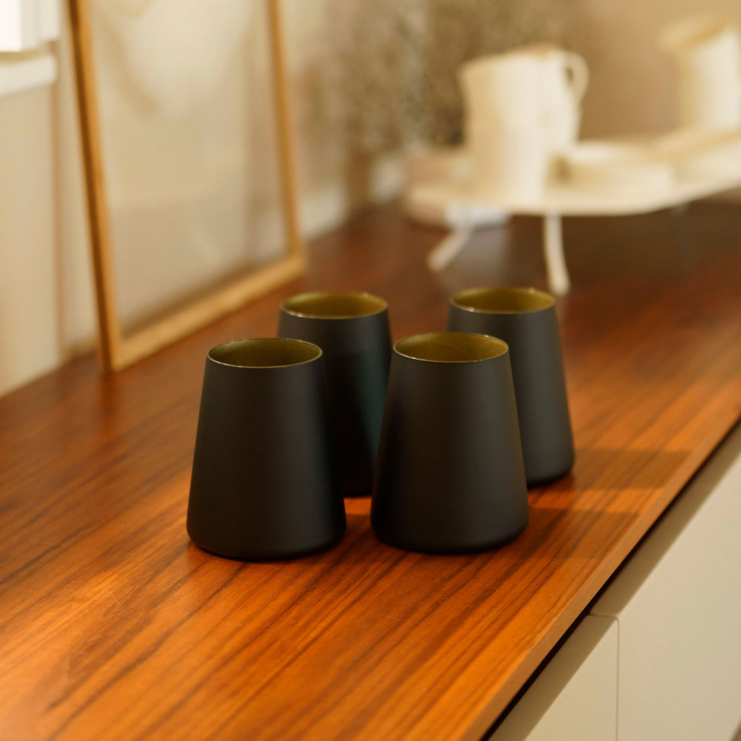 6 Black/Gold cup Power 380ml - Stölzle Lausitz - 5602737104850
