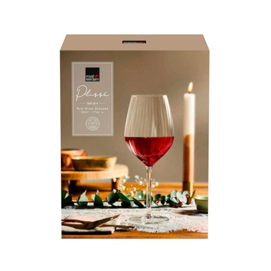 4 Plissé red wine glass 500ml - Royal Leerdam - 8710964360202