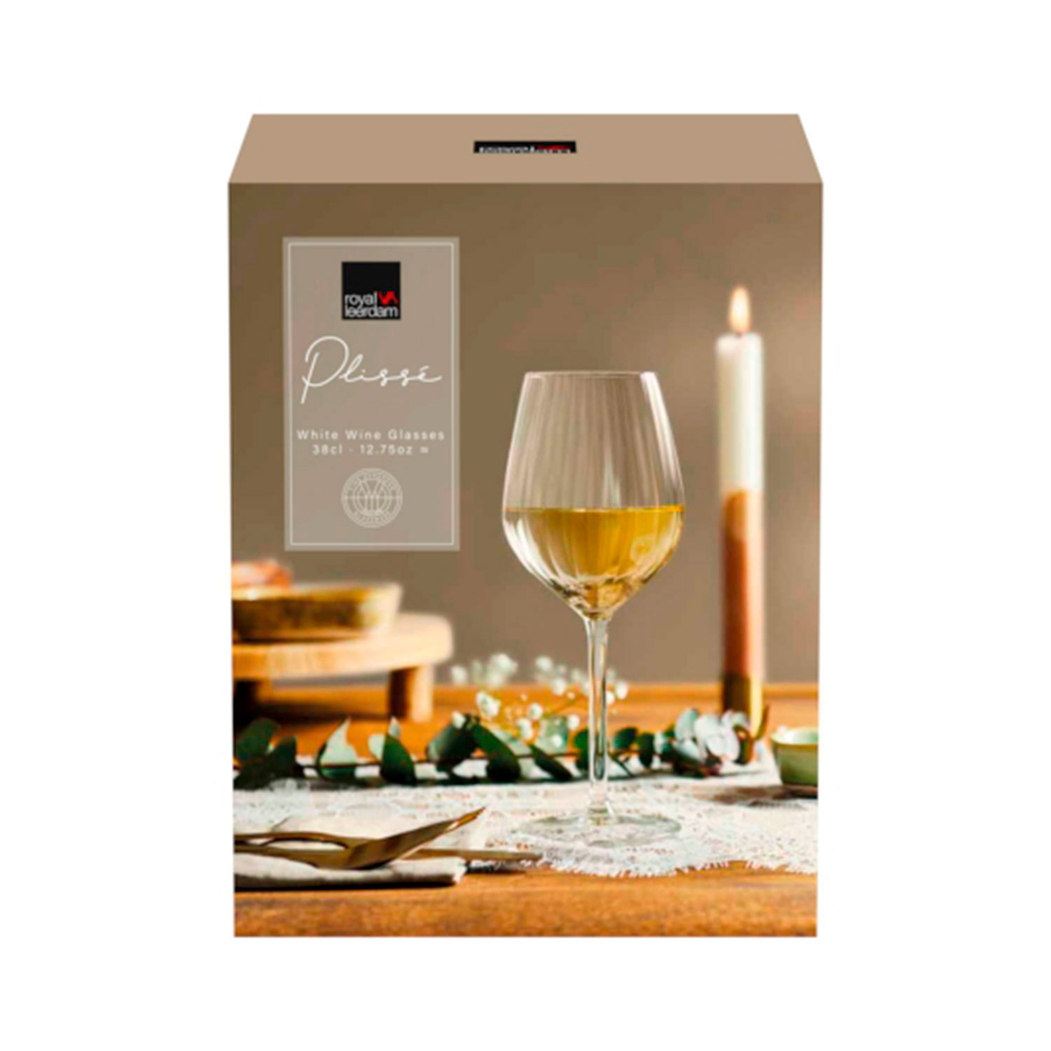 4 Plissé white wine glass 380ml - Royal Leerdam - 8710964360301