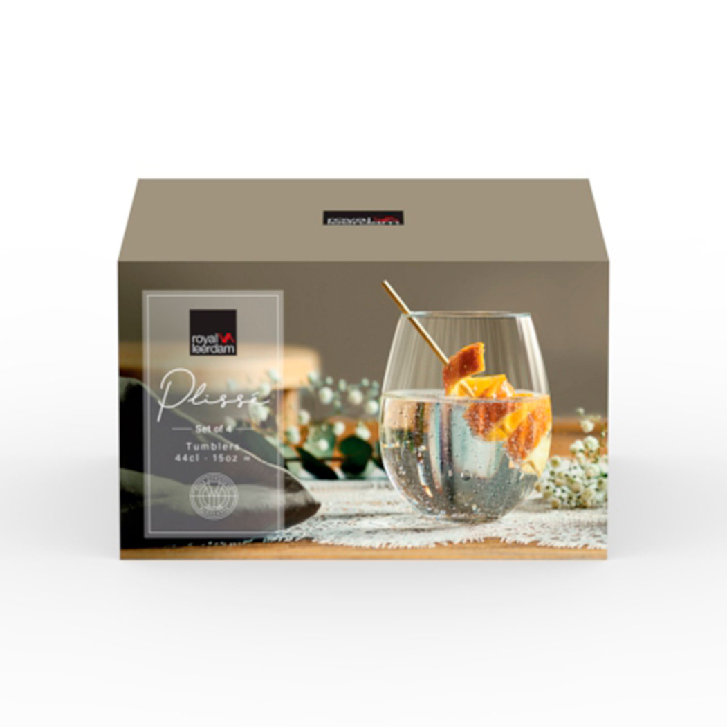 4 Copos Plissé 440ml - Royal Leerdam - 8710964362503