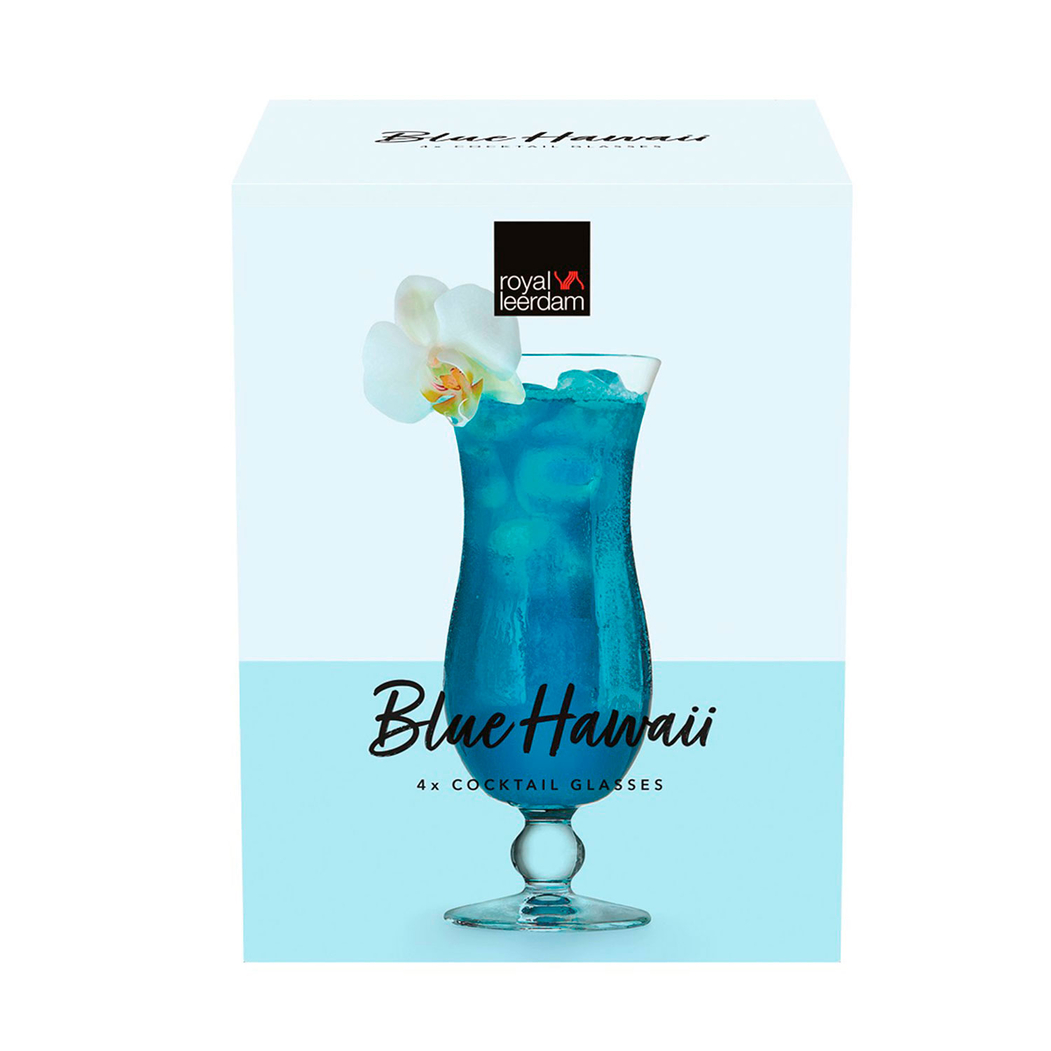 4 Copos cocktail Blue Hawaii 440ml - Royal Leerdam - 8710964828016