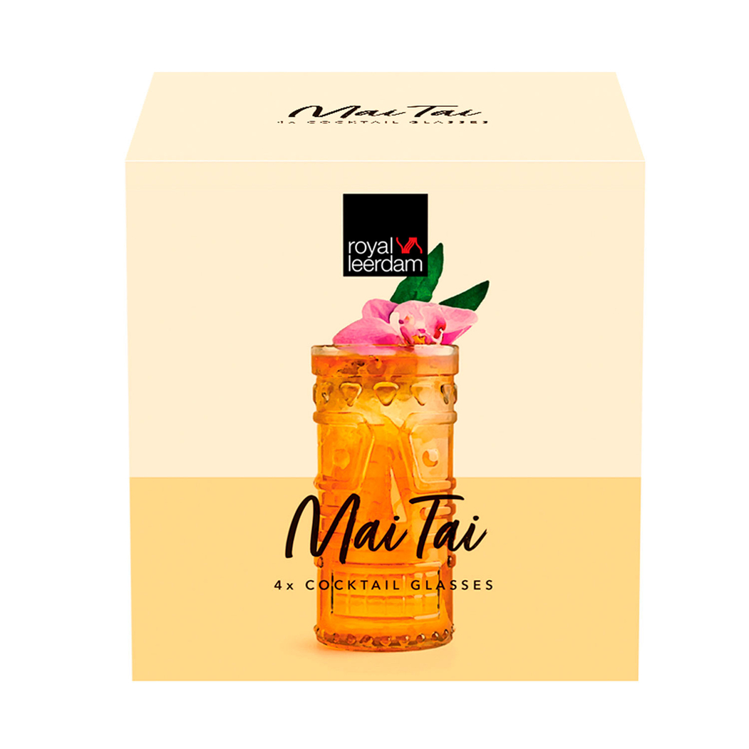 4 Tiki Mai Tai Cocktail Glasses 485ml - Royal Leerdam - 8710964992403