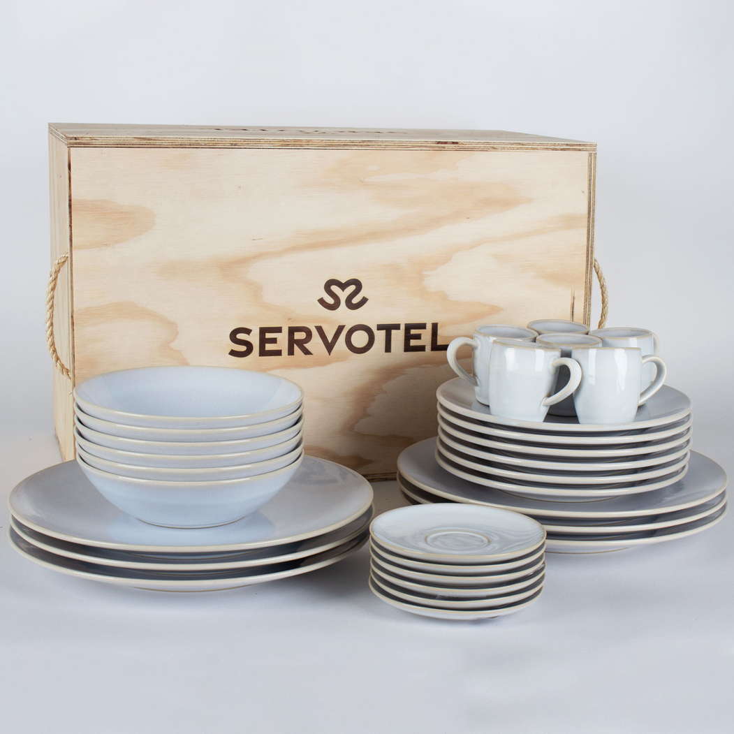 Serviço 30 peças de mesa Pure creme grés reforçado