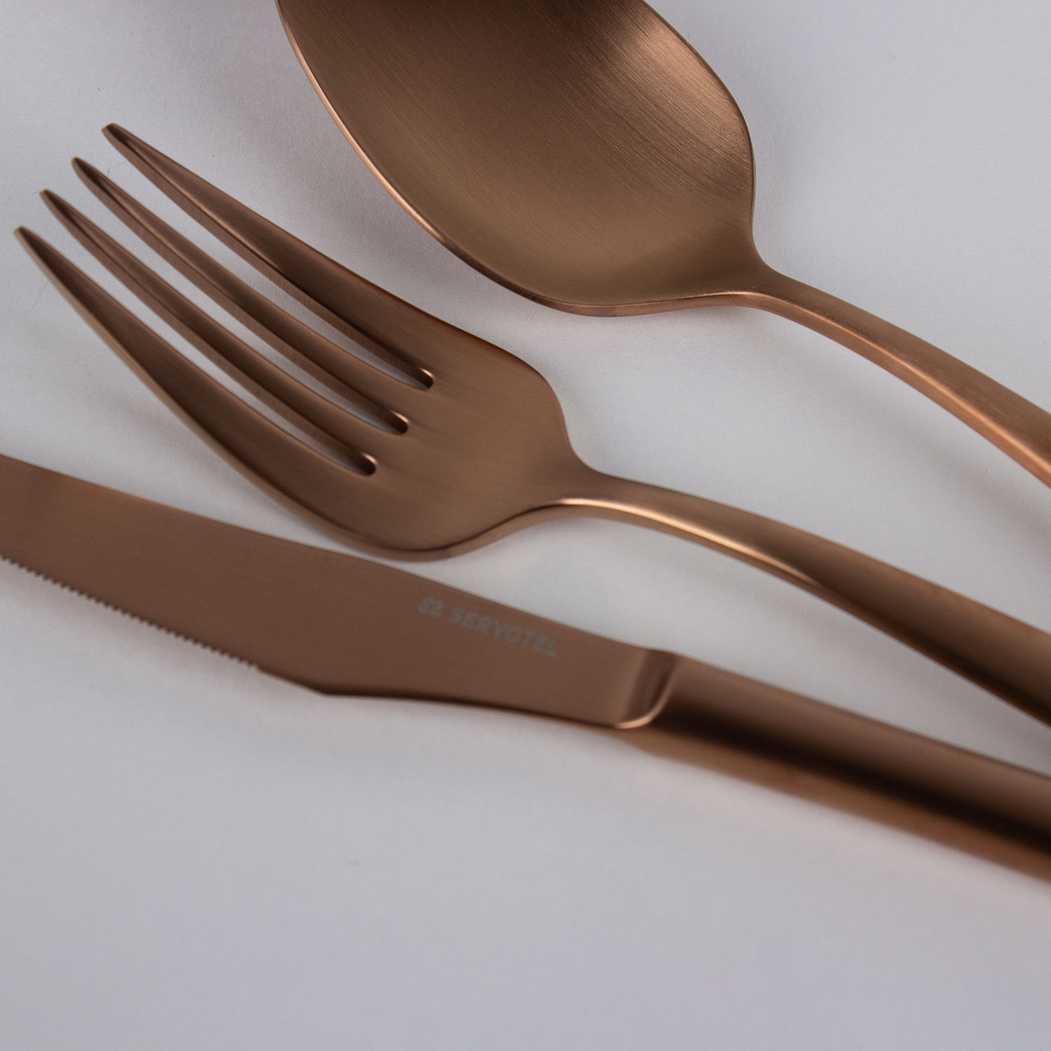 Bali copper, 84 Piece Cutlery Set, Stainless Steel - Servotel - 5602737108339